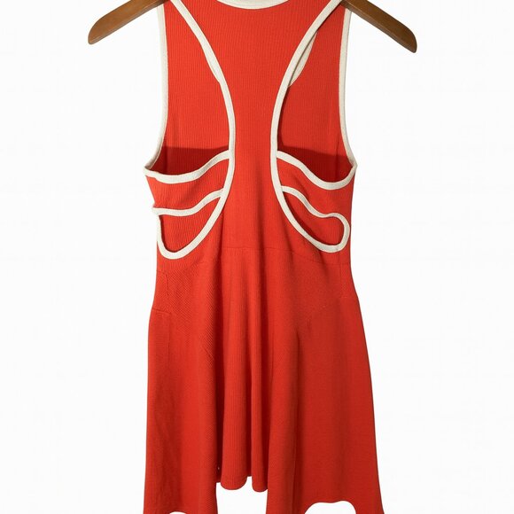 Daily Practice by Anthropologie Red Ribbed Hanky-Hem Midi Dress (Size S) - Picture 2 of 6
